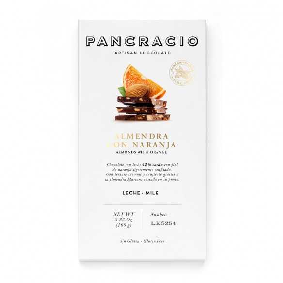 Pancracio - chocolat au lait aux amandes et orange 100 g - Chocolat - Pancracio