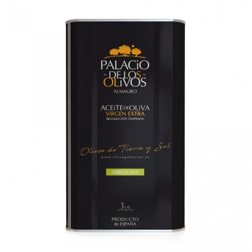 Aceite de Oliva Palacio de Los Olivos - Arbequina Lata de 3 Litros - Aceite de oliva virgen extra - Palacio de los Olivos