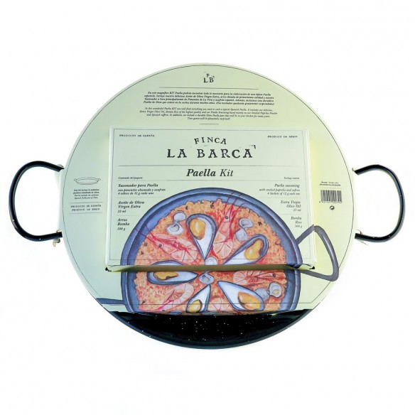 Finca la Barca - paella kit (seasoning, rice and olive oil) & traditional paella pan - 370 gr - Spices - Finca la Barca