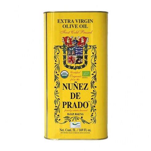 Organic Olive Oil Nuñez de Prado 5 Liter Canister - Olive oil in cans - Nuñez de Prado