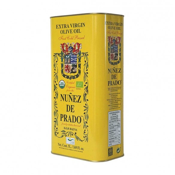 Organic Olive Oil Nuñez de Prado 5 Liter Canister - Olive oil in cans - Nuñez de Prado